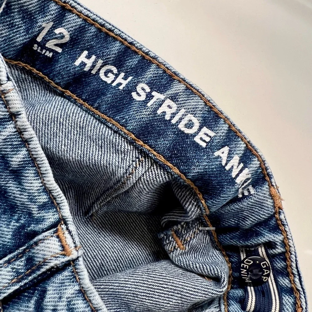 GAP High Stride Ankle Blue Denim Jeans - Girls Size 12 Slim - Picture 4 of 9